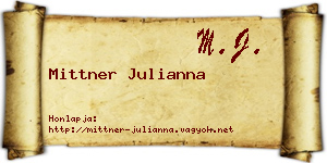 Mittner Julianna névjegykártya